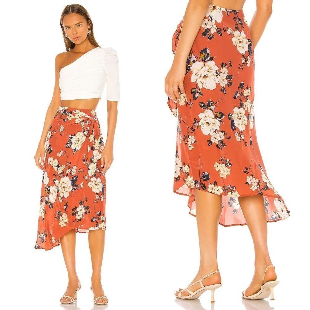 Anthropologie YUMI KIM Live It Up Skirt In Orange Size Medium NWOT $178